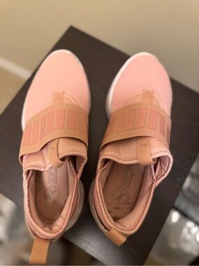 Puma Slip-On Trainers in Blush Pink and Tan